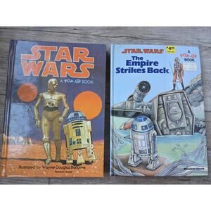 Vintage Star Wars & Empire Strikes Back Pop-Up Books Random House 1978 1980